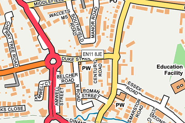 EN11 8JE map - OS OpenMap – Local (Ordnance Survey)