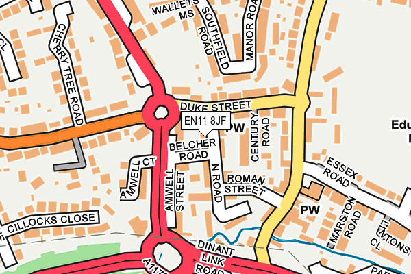 EN11 8JF map - OS OpenMap – Local (Ordnance Survey)