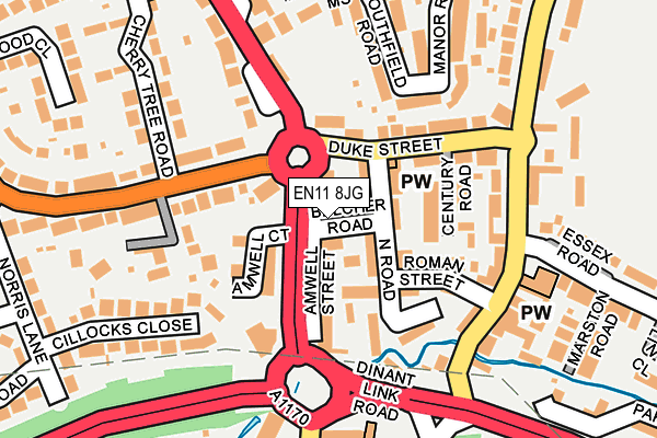 EN11 8JG map - OS OpenMap – Local (Ordnance Survey)