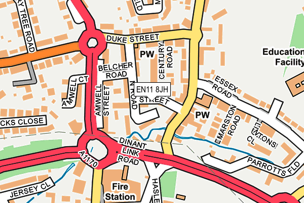 EN11 8JH map - OS OpenMap – Local (Ordnance Survey)
