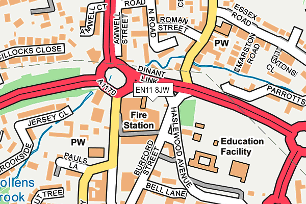 EN11 8JW map - OS OpenMap – Local (Ordnance Survey)