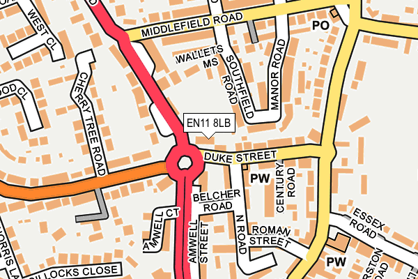 EN11 8LB map - OS OpenMap – Local (Ordnance Survey)