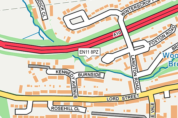 EN11 8PZ map - OS OpenMap – Local (Ordnance Survey)