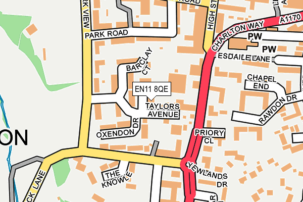 EN11 8QE map - OS OpenMap – Local (Ordnance Survey)