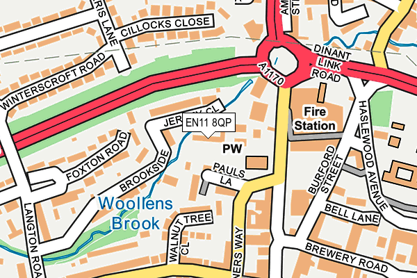 EN11 8QP map - OS OpenMap – Local (Ordnance Survey)