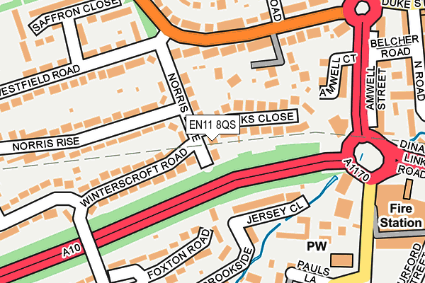 EN11 8QS map - OS OpenMap – Local (Ordnance Survey)