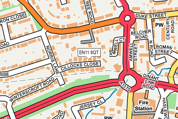 EN11 8QT map - OS OpenMap – Local (Ordnance Survey)