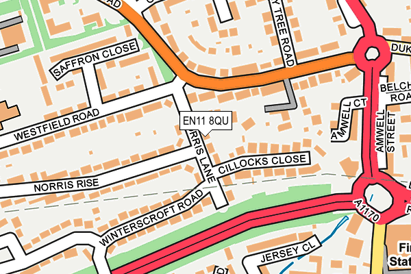 EN11 8QU map - OS OpenMap – Local (Ordnance Survey)