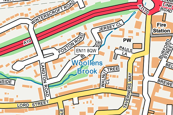 EN11 8QW map - OS OpenMap – Local (Ordnance Survey)