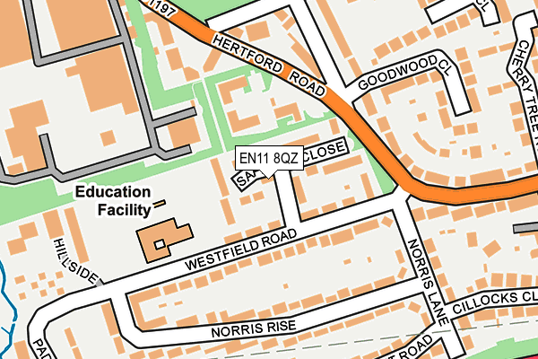 EN11 8QZ map - OS OpenMap – Local (Ordnance Survey)