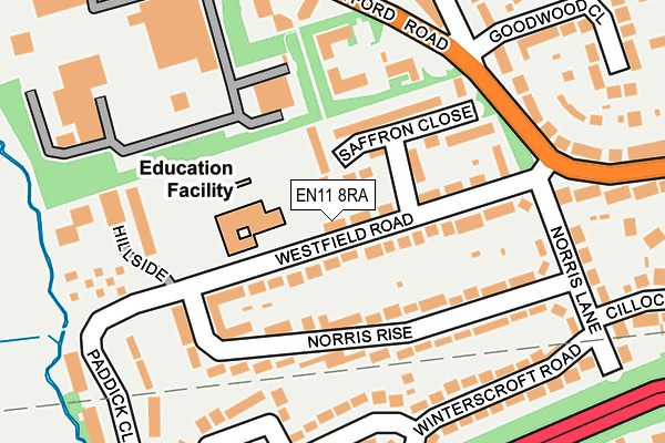 EN11 8RA map - OS OpenMap – Local (Ordnance Survey)