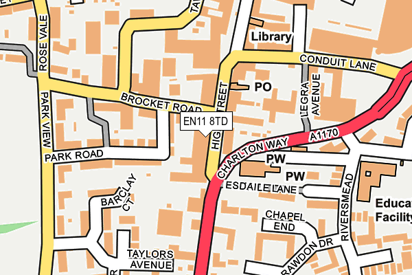 EN11 8TD map - OS OpenMap – Local (Ordnance Survey)