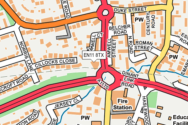 EN11 8TX map - OS OpenMap – Local (Ordnance Survey)
