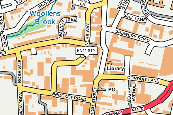 EN11 8TY map - OS OpenMap – Local (Ordnance Survey)