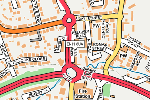 EN11 8UA map - OS OpenMap – Local (Ordnance Survey)