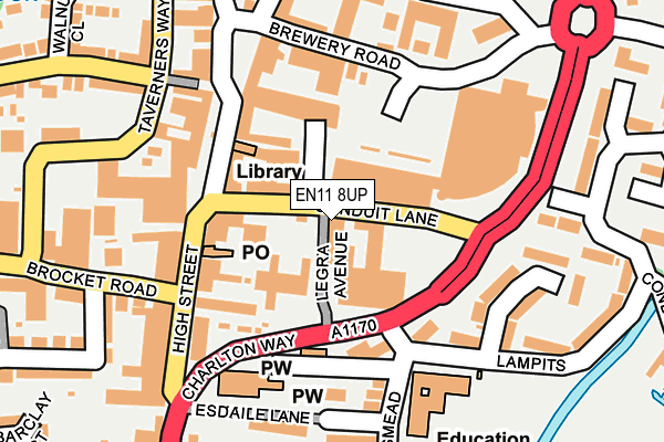 EN11 8UP map - OS OpenMap – Local (Ordnance Survey)