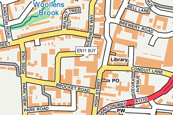 EN11 8UY map - OS OpenMap – Local (Ordnance Survey)