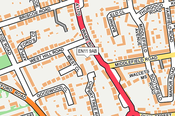 EN11 9AB map - OS OpenMap – Local (Ordnance Survey)