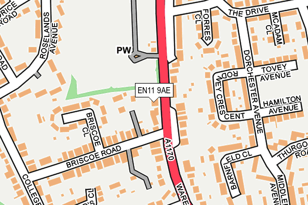 EN11 9AE map - OS OpenMap – Local (Ordnance Survey)