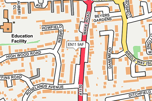 EN11 9AF map - OS OpenMap – Local (Ordnance Survey)