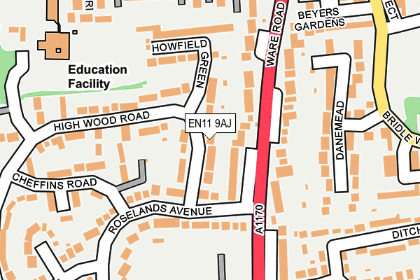 EN11 9AJ map - OS OpenMap – Local (Ordnance Survey)