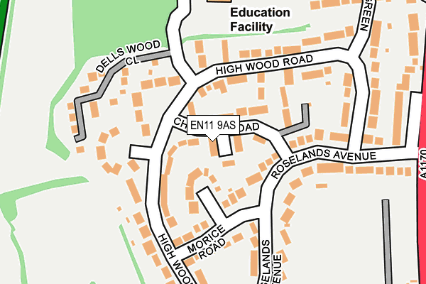 EN11 9AS map - OS OpenMap – Local (Ordnance Survey)