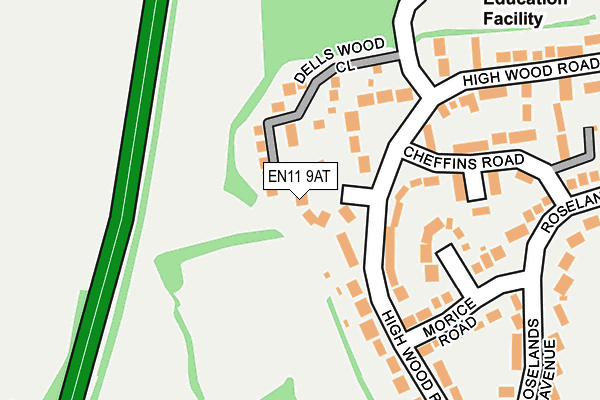 EN11 9AT map - OS OpenMap – Local (Ordnance Survey)