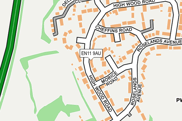 EN11 9AU map - OS OpenMap – Local (Ordnance Survey)