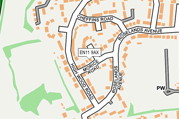 EN11 9AX map - OS OpenMap – Local (Ordnance Survey)