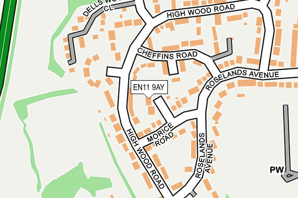 EN11 9AY map - OS OpenMap – Local (Ordnance Survey)