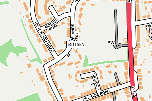 EN11 9BA map - OS OpenMap – Local (Ordnance Survey)