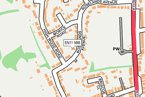 EN11 9BB map - OS OpenMap – Local (Ordnance Survey)