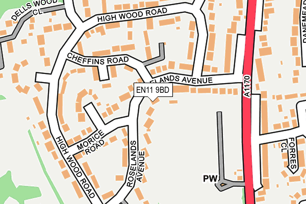 EN11 9BD map - OS OpenMap – Local (Ordnance Survey)