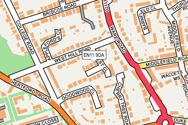 EN11 9DA map - OS OpenMap – Local (Ordnance Survey)