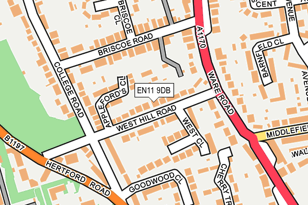 EN11 9DB map - OS OpenMap – Local (Ordnance Survey)