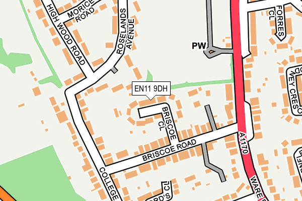 EN11 9DH map - OS OpenMap – Local (Ordnance Survey)