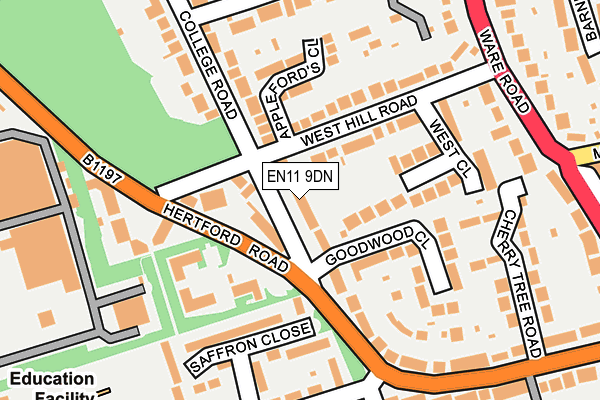 EN11 9DN map - OS OpenMap – Local (Ordnance Survey)