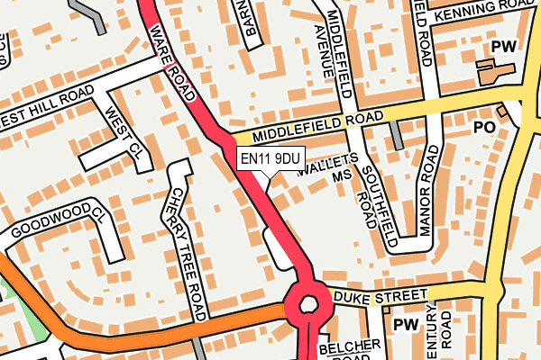 EN11 9DU map - OS OpenMap – Local (Ordnance Survey)