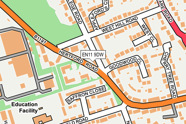 EN11 9DW map - OS OpenMap – Local (Ordnance Survey)