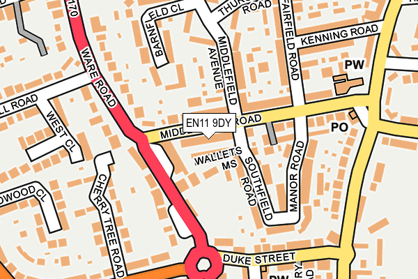 EN11 9DY map - OS OpenMap – Local (Ordnance Survey)
