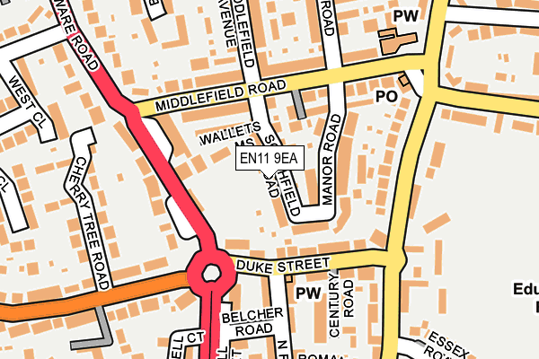 EN11 9EA map - OS OpenMap – Local (Ordnance Survey)