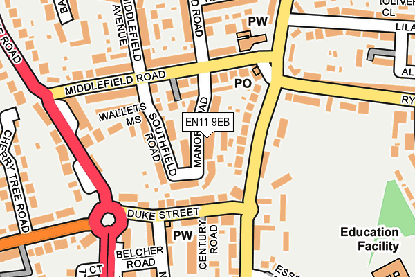 EN11 9EB map - OS OpenMap – Local (Ordnance Survey)