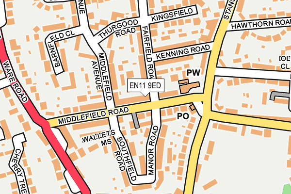 EN11 9ED map - OS OpenMap – Local (Ordnance Survey)