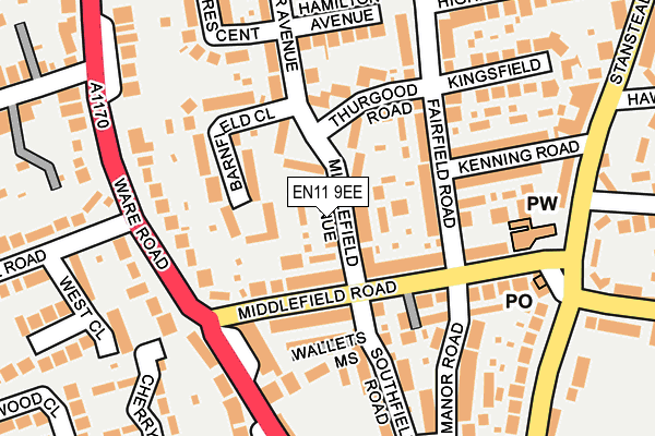 EN11 9EE map - OS OpenMap – Local (Ordnance Survey)