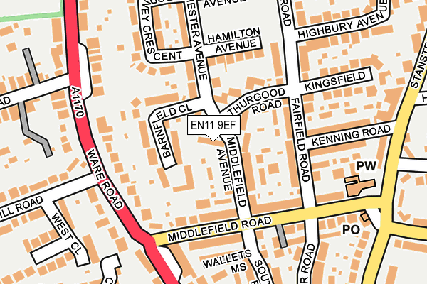 EN11 9EF map - OS OpenMap – Local (Ordnance Survey)