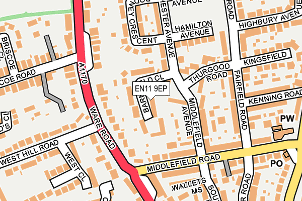 EN11 9EP map - OS OpenMap – Local (Ordnance Survey)