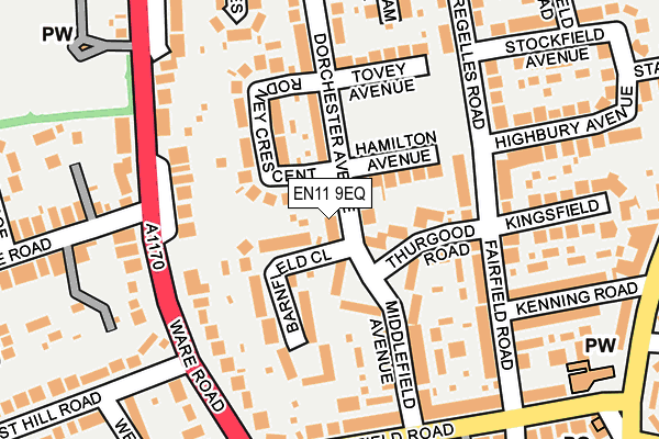 EN11 9EQ map - OS OpenMap – Local (Ordnance Survey)