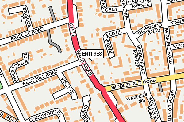 EN11 9ES map - OS OpenMap – Local (Ordnance Survey)