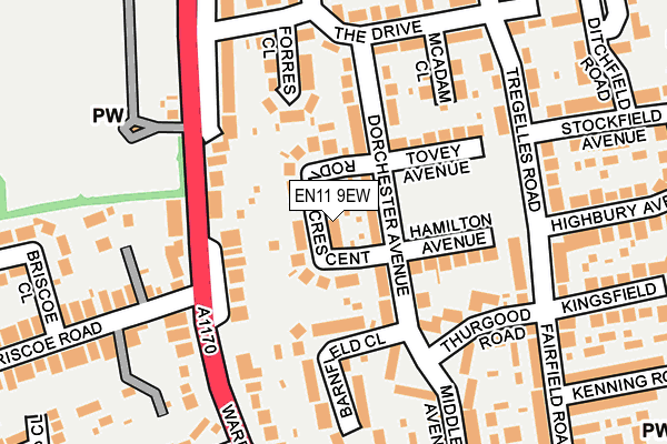 EN11 9EW map - OS OpenMap – Local (Ordnance Survey)