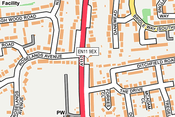EN11 9EX map - OS OpenMap – Local (Ordnance Survey)